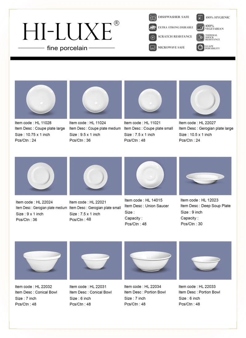 Hiluxe Hotelware Products Catalog