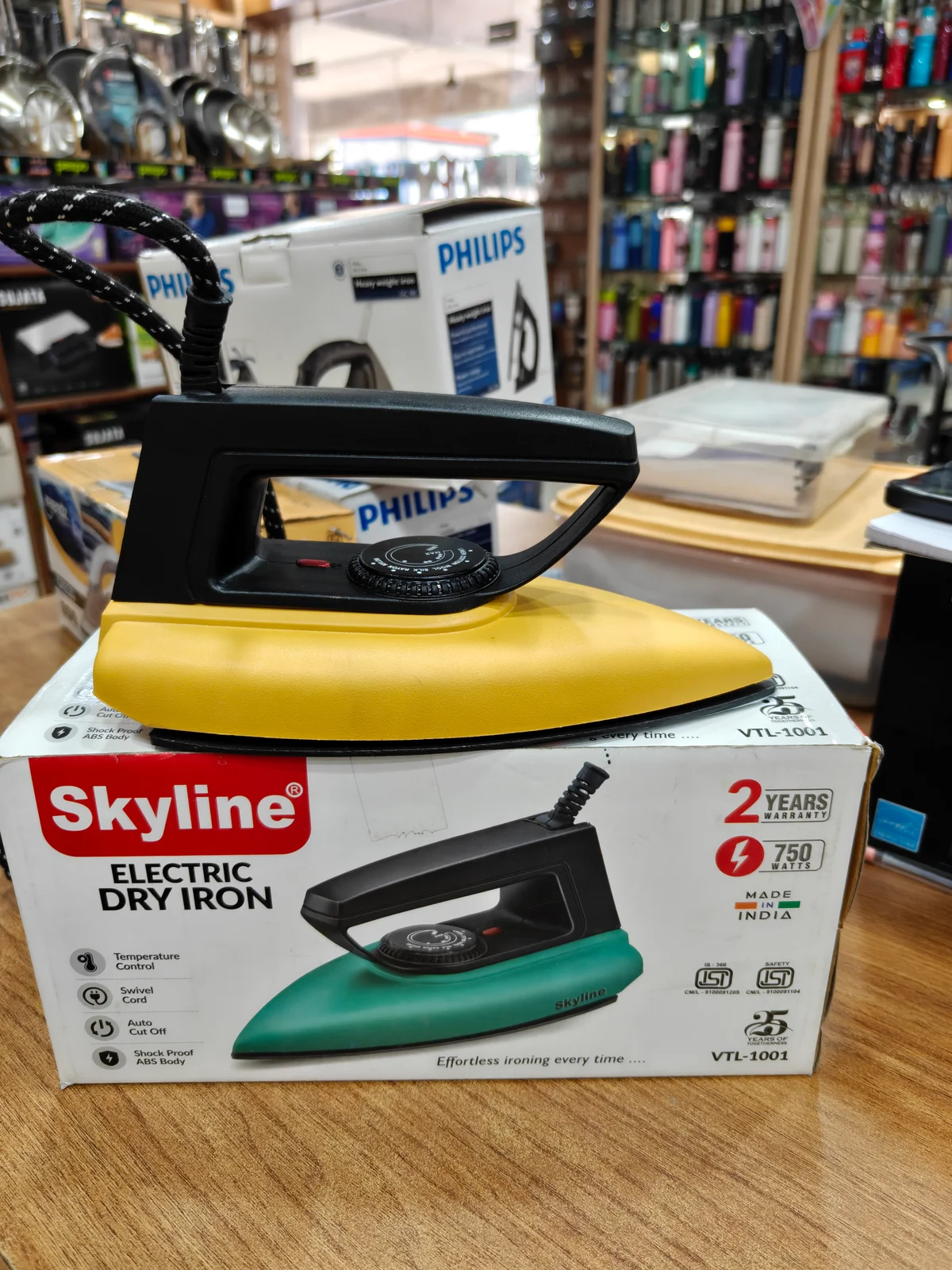 Skyline 750 watt live image on counter dry iron