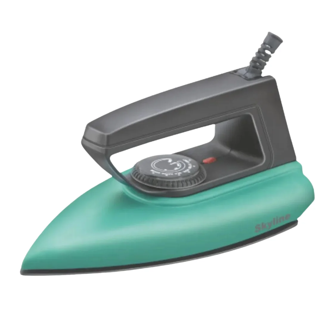 Skyline VTL-1001 750W Dry Iron featuring a non-stick soleplate and lightweight ergonomic design for professional garment care.