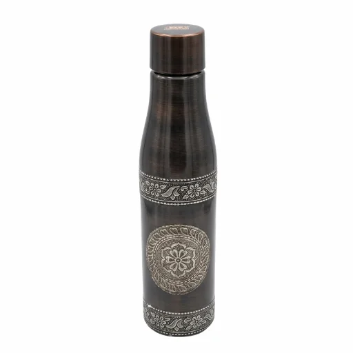 VIP Solo Antique Silver Foil 1050ml pure copper water bottle hero shot